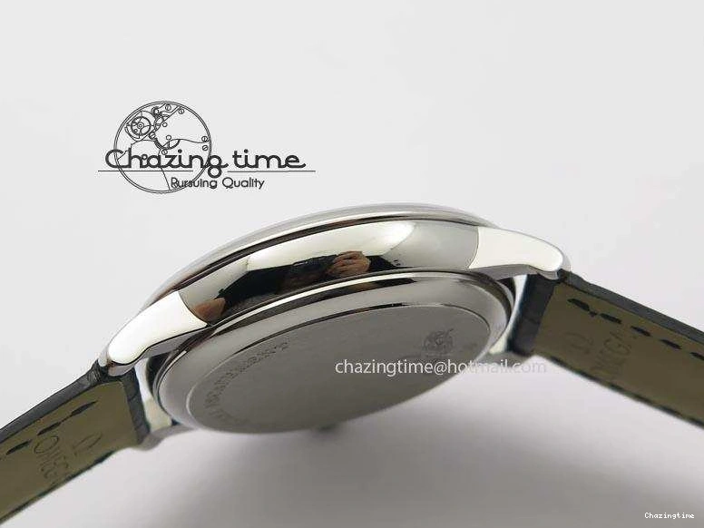0814 De Ville MK 1:1 Best Edition SS White Dial On Black Leather Asian Seagull T1701 (Sec@6) Sporty 8244